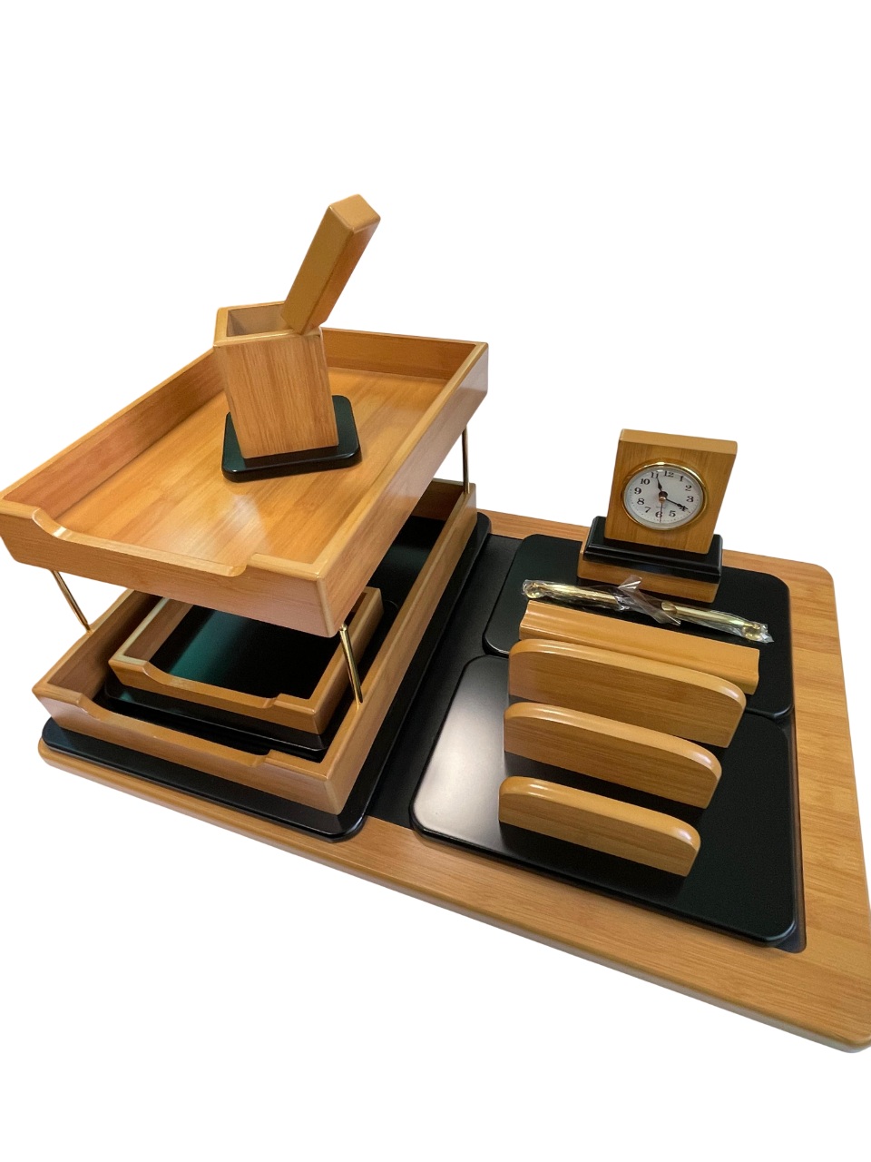 Набор для руководителя 11 предметов ON PU108-9G Шпон